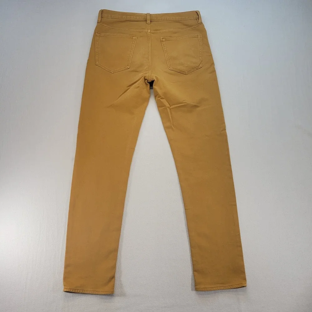Banana Republic Traveler Pants Mens 31x32 Mustard Yellow Slim Fit Stretch Chino